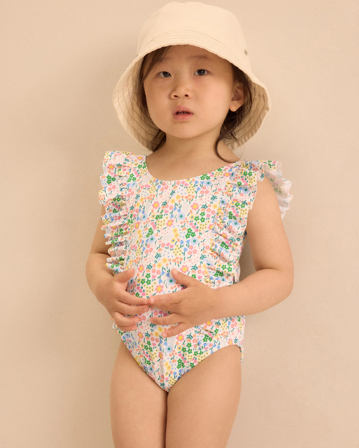 Ruffle One Piece Swimsuit - 2T / Soft Ditsy Floral