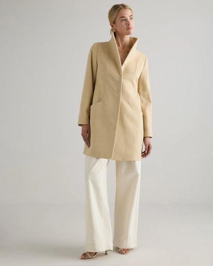 Italian Wool Cocoon Coat - XS / Black