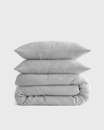 Organic Cotton Gauze Duvet Cover Set - Twin / Dried Sage