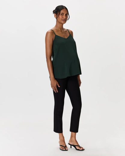 Washable Stretch Silk V-Neck Maternity Cami - XS / Moonstone Blue