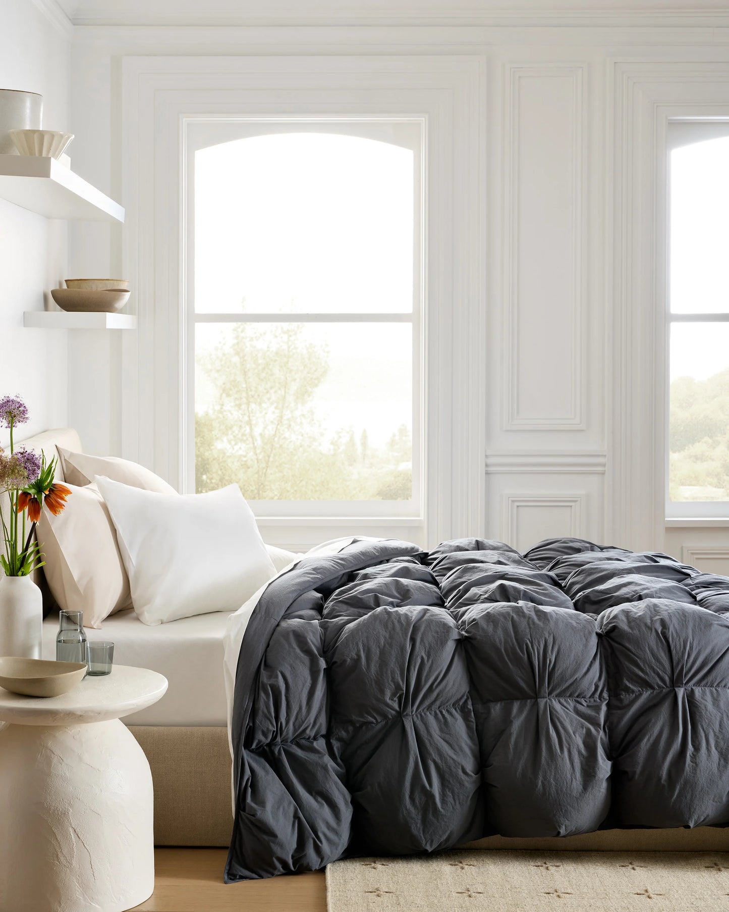 Cotton Pintuck Comforter - Twin / Nightfall