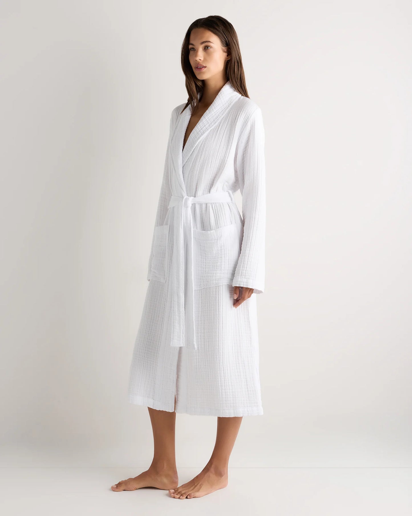 Soft Layered Turkish Cotton Robe - XS / White