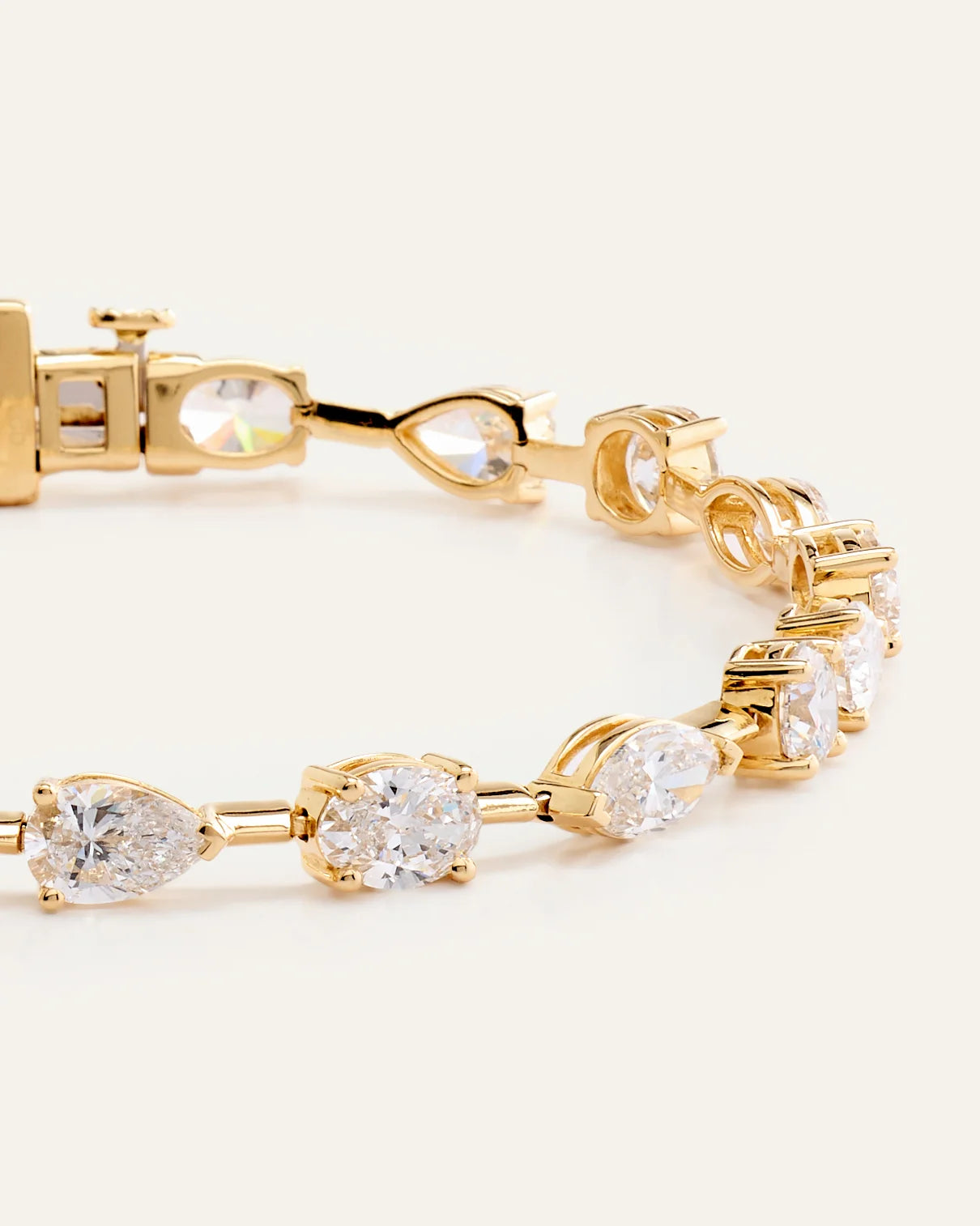 14K Gold Lab Grown Diamond Mixed Shape Tennis Bracelet - 6.5" / Yellow Gold