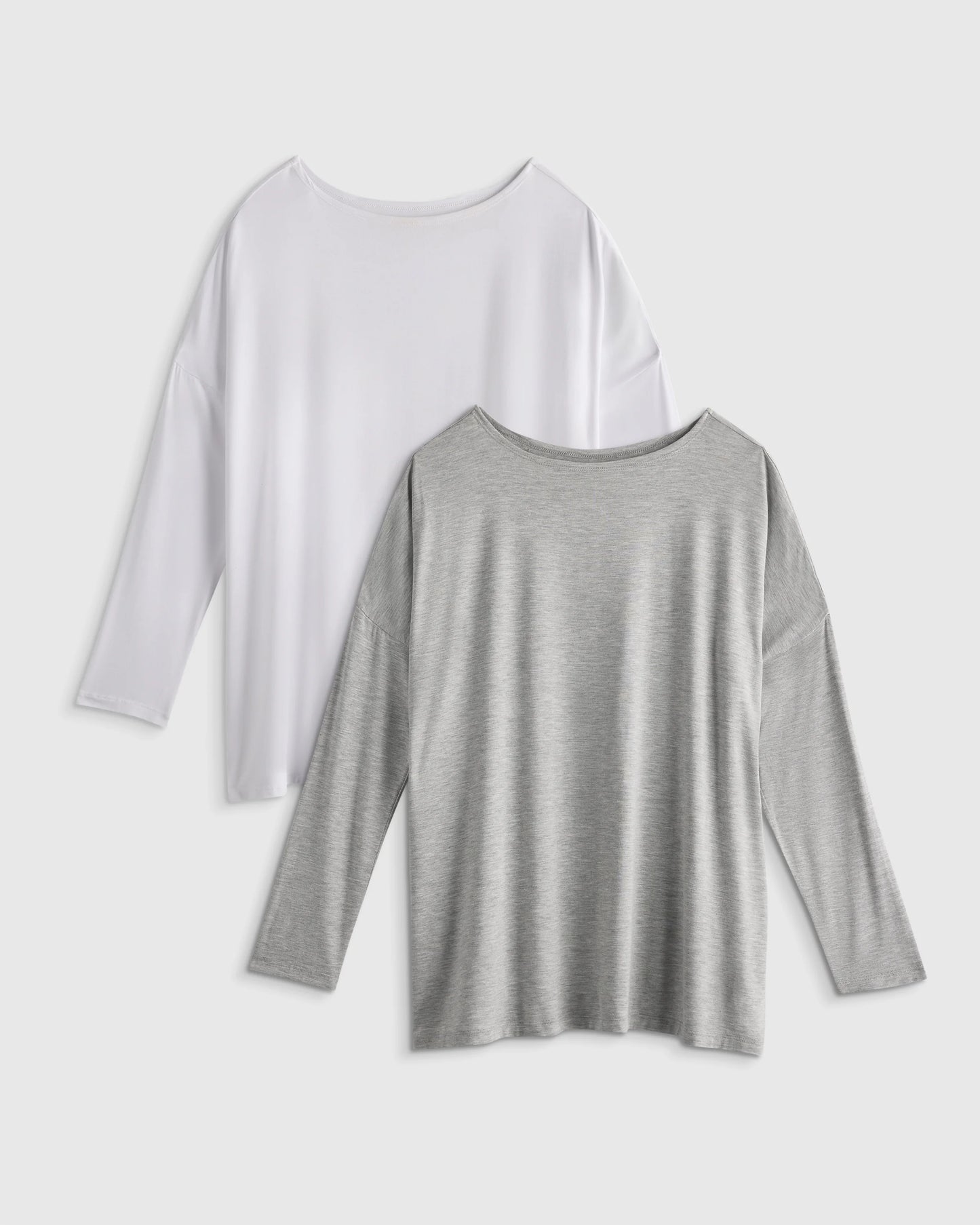Bamboo Jersey Maternity Long Sleeve Tee (2-pack) - XS / Wine Tasting Red/Nocturnal Green