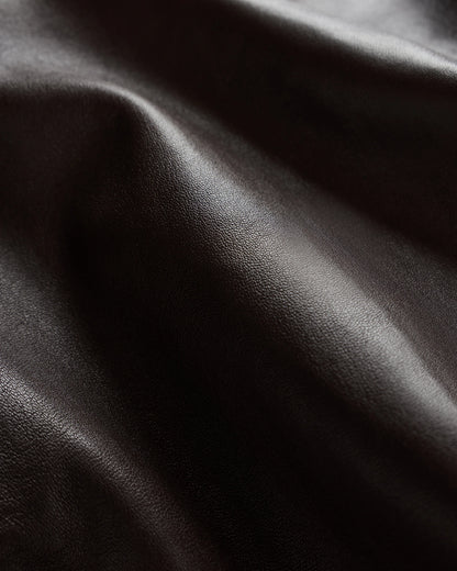 100% Leather Cropped Jacket - XS / Rich Brown