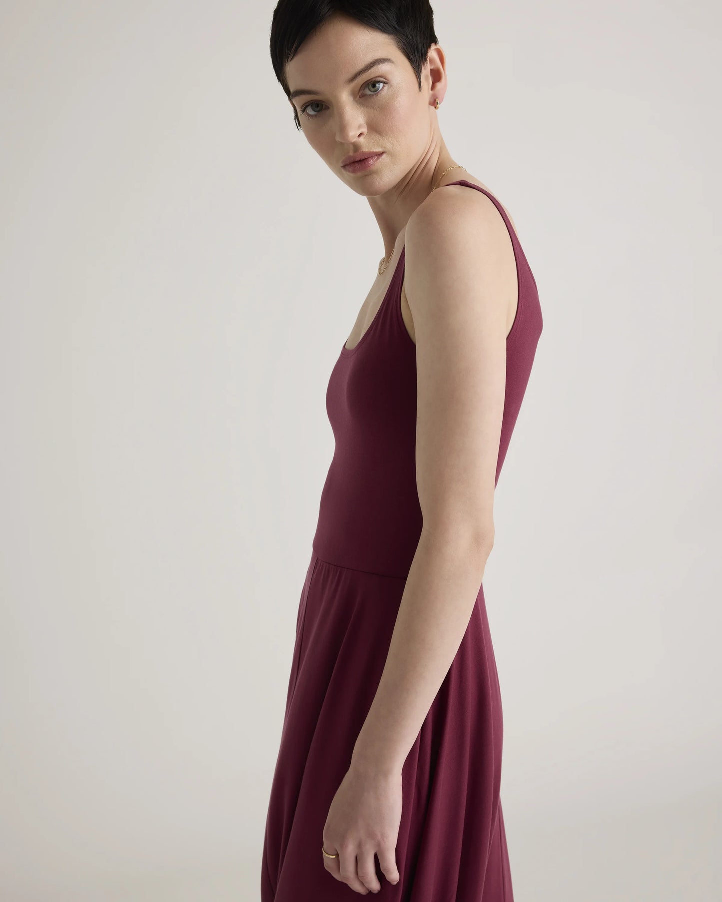 Tencel Jersey Fit & Flare Dress - XS / Dark Olive