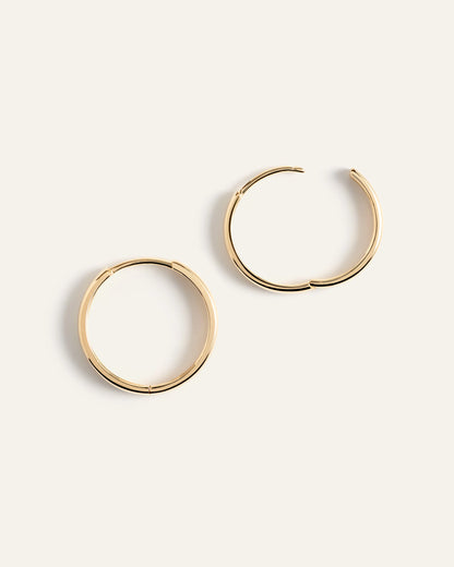 14K Gold Bold Hoops - One Size / Yellow Gold