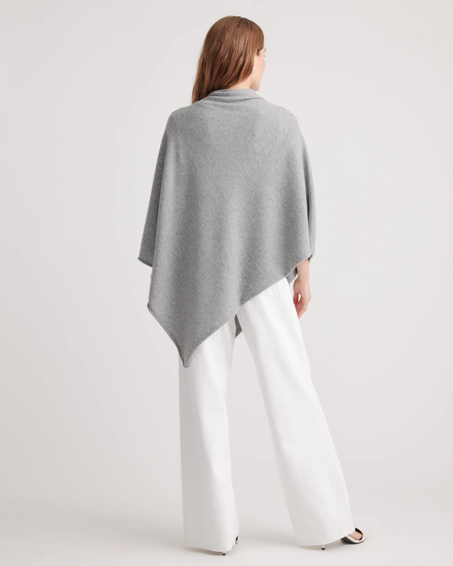 Mongolian Cashmere Poncho - One Size / Heather Grey