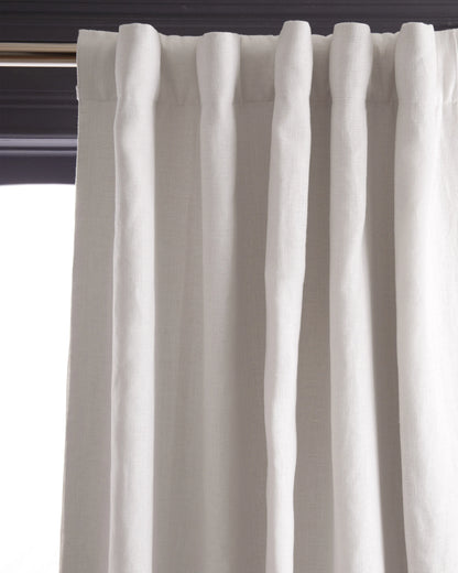 Heavyweight European Linen Room Darkening Curtain - 48x84 / White