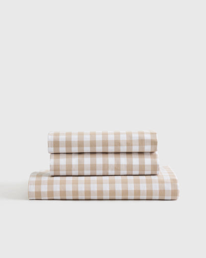 Organic Crisp Percale Fitted Sheet Set - Twin / Espresso