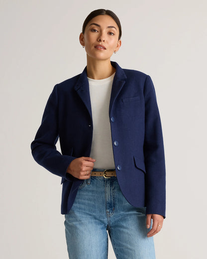 Italian Wool Stand Collar Blazer - XS / Warm Camel