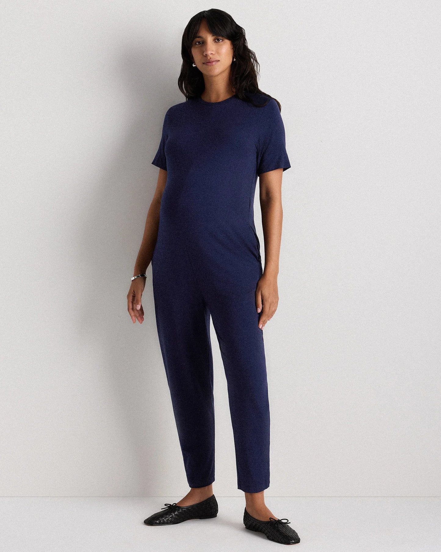 Bamboo Jersey Maternity Everyday Jumpsuit - XS / Deep Navy