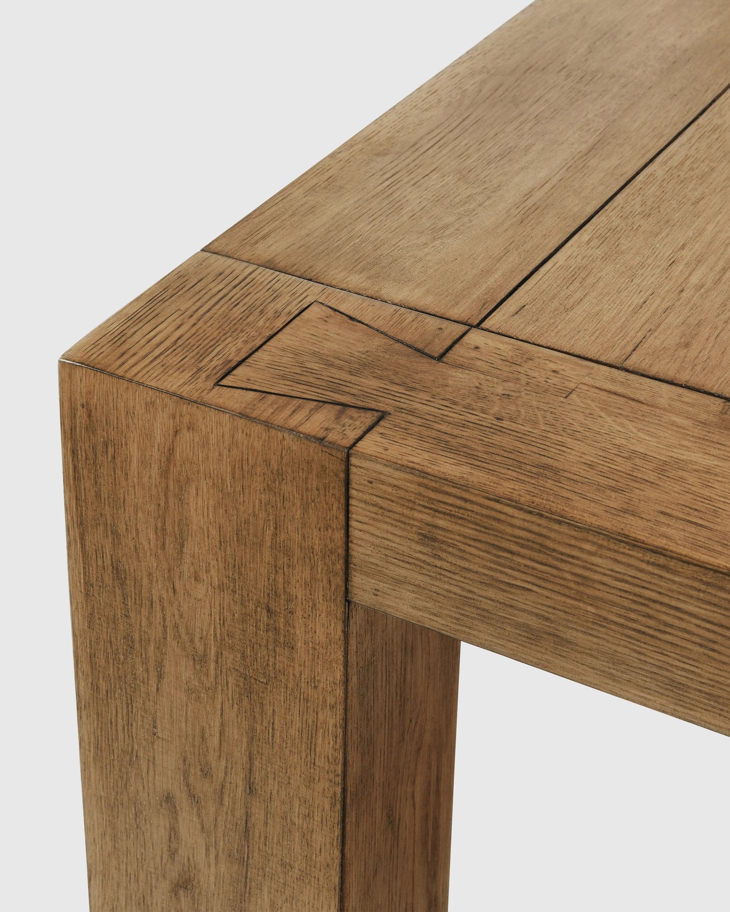 Reclaimed Oak Parsons Dining Table - One Size / Weathered Oak