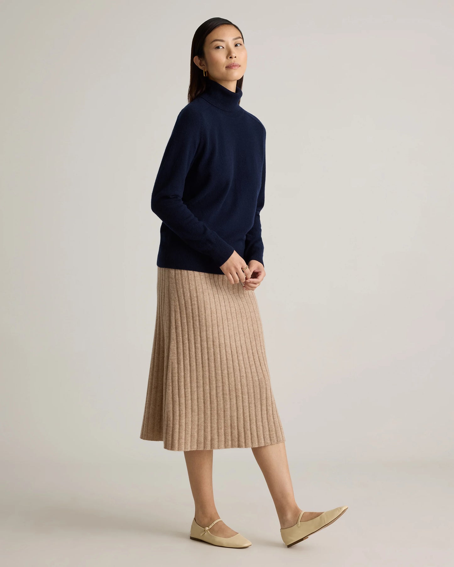 Mongolian Cashmere Turtleneck Sweater - XS / Heather Grey