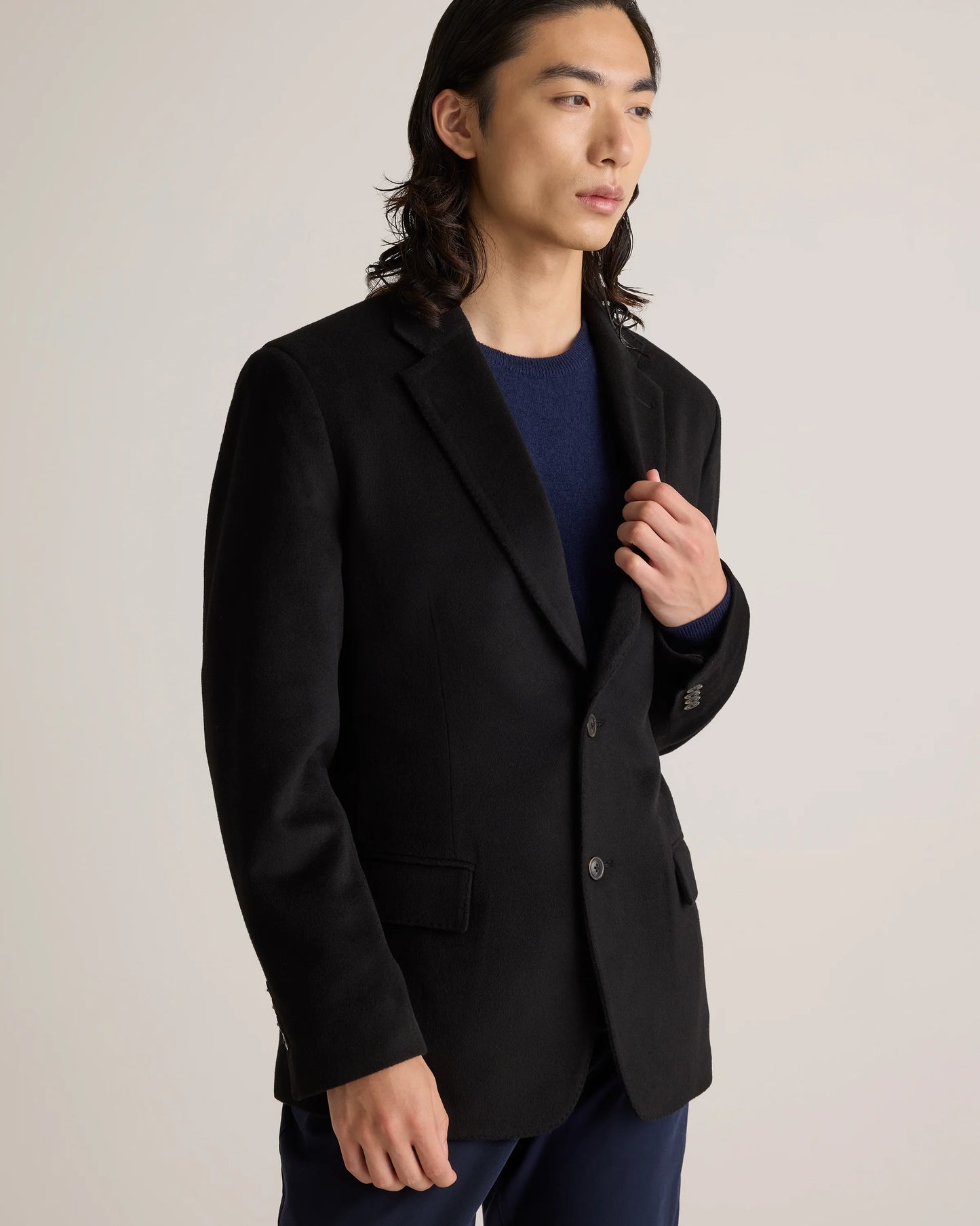 100% Mongolian Cashmere Blazer - S / Heather Graphite