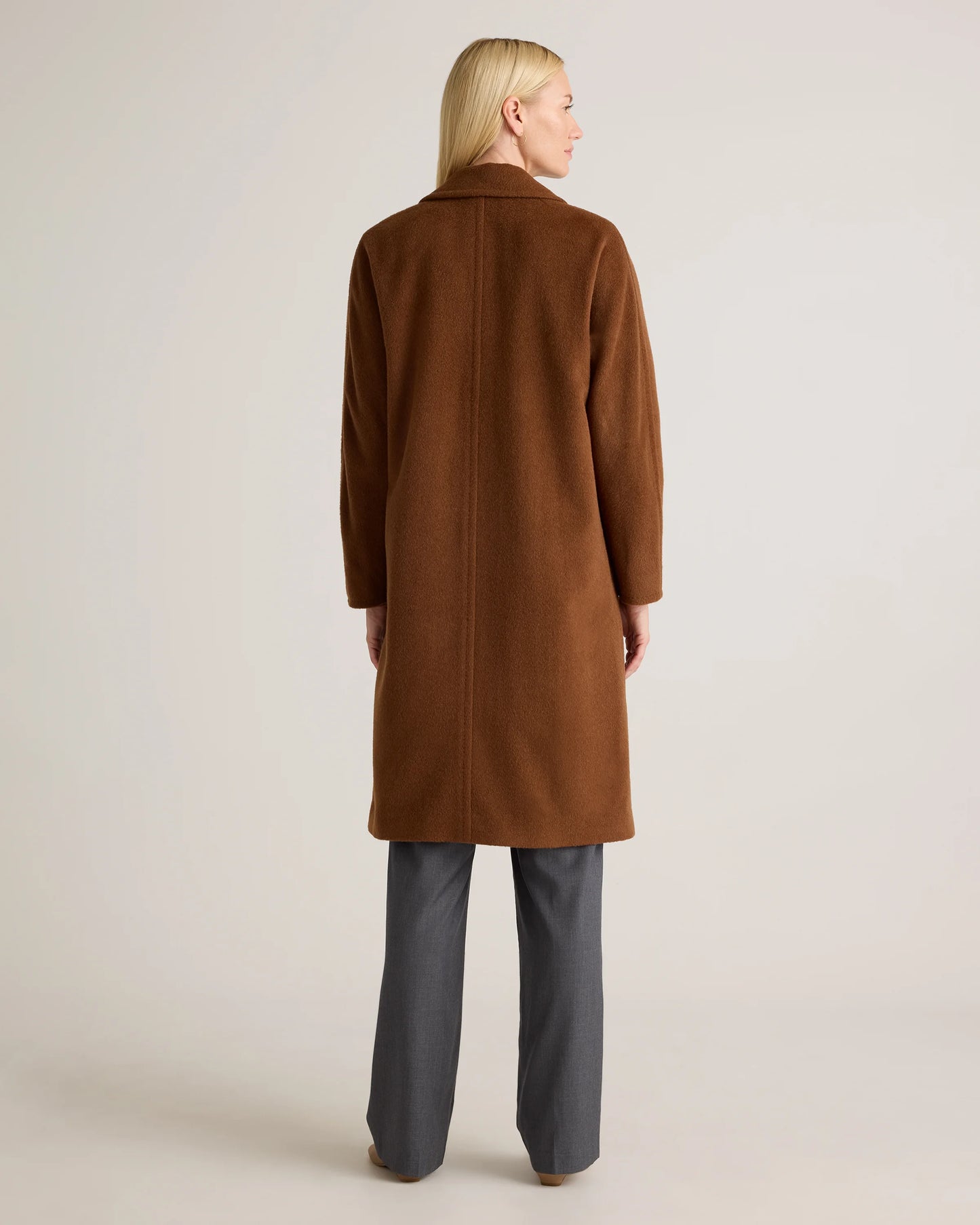 Camel Hair Double-Breasted Slouch Coat - XS / Vicuna