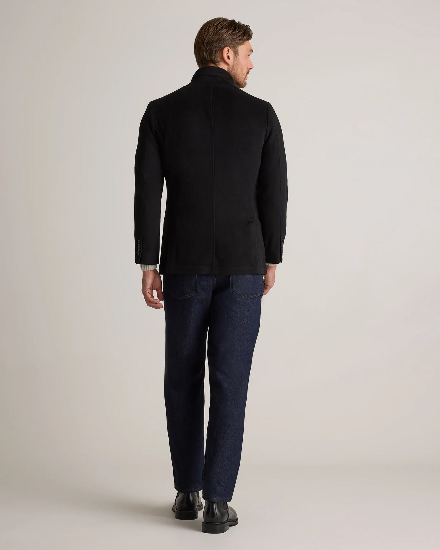 100% Mongolian Cashmere Stand Collar Blazer - S / Camel