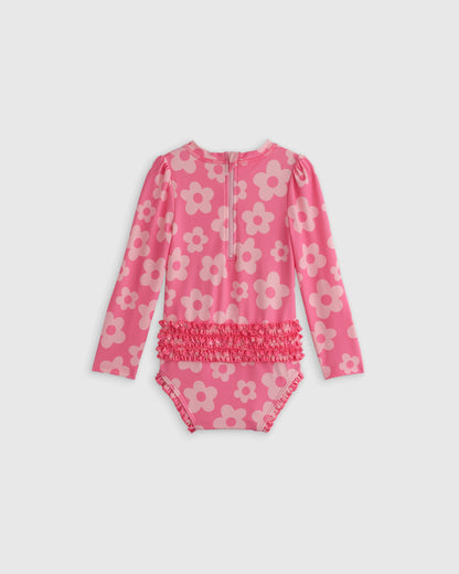 Long Sleeve Tie One-Piece Swimsuit - 2T / Soft Ditsy Floral