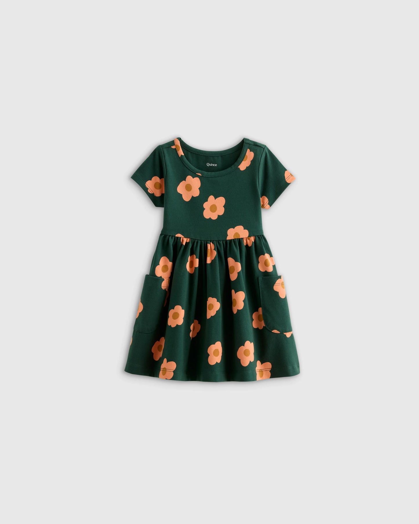 Organic Cotton Fit and Flare Pocket Dress - 12-18M / Cloud Rainbow Stripe
