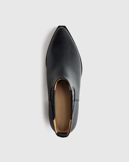 Italian Leather Western Chelsea Ankle Boot - 5 / Coffee Bean