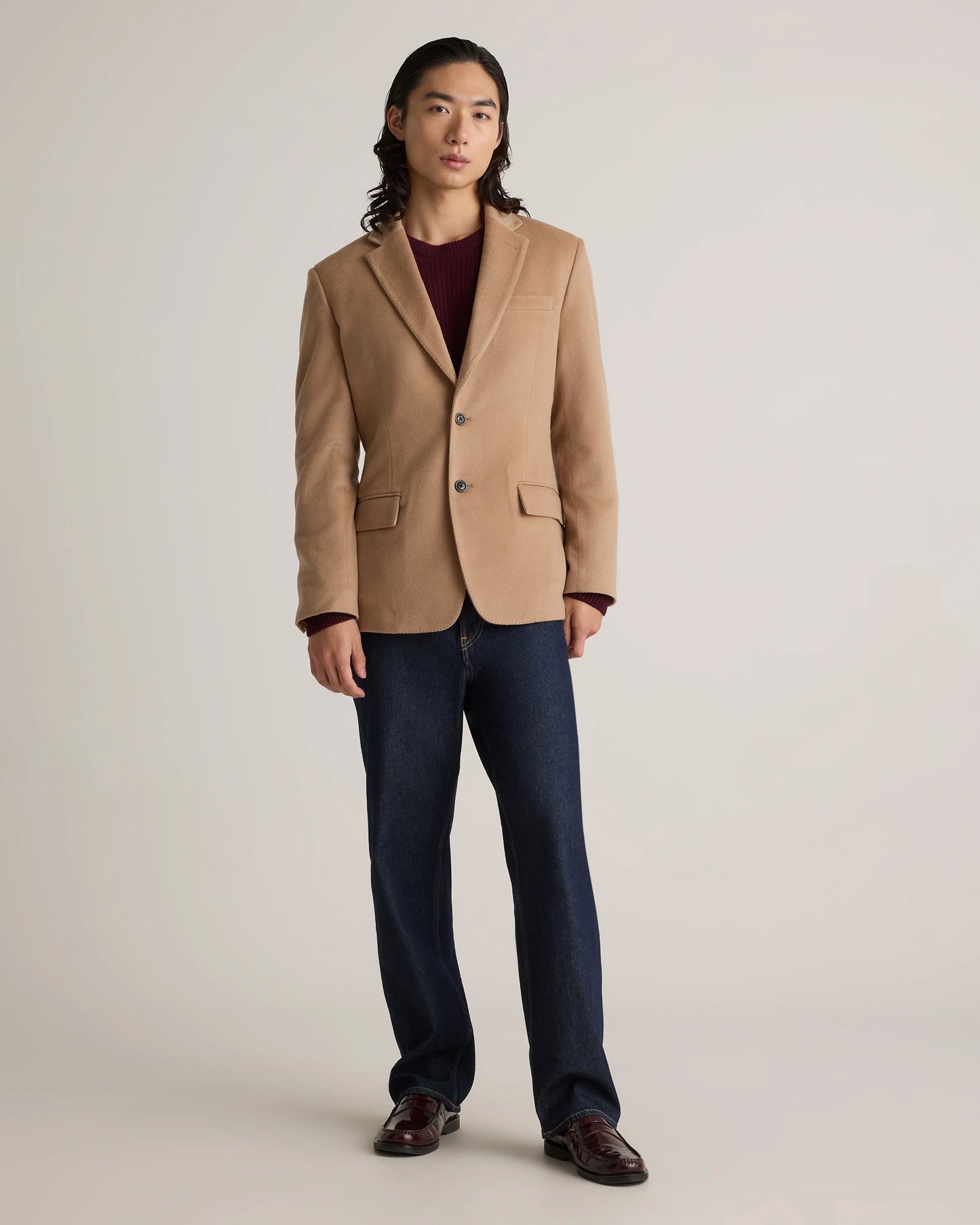 100% Mongolian Cashmere Blazer - S / Heather Graphite