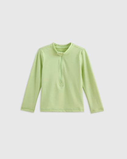 Long Sleeve Zip-Up Rash Guard - 2T / Yellow