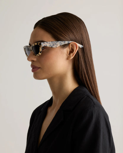 Jackie Polarized Acetate Sunglasses - One Size / Cream with Brown Lens