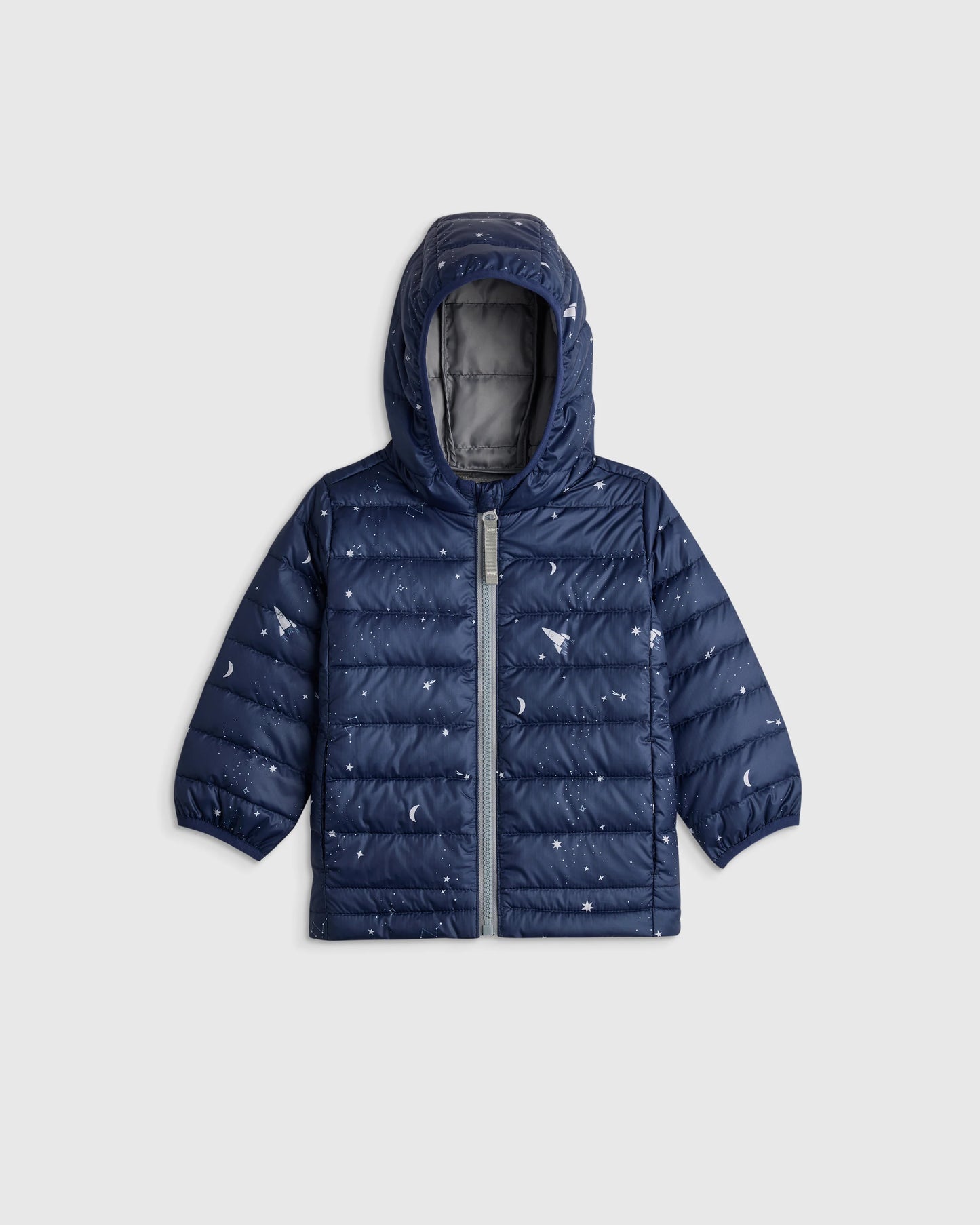 Lightweight Down Hooded Puffer Jacket - 12-18M / Blue Moon