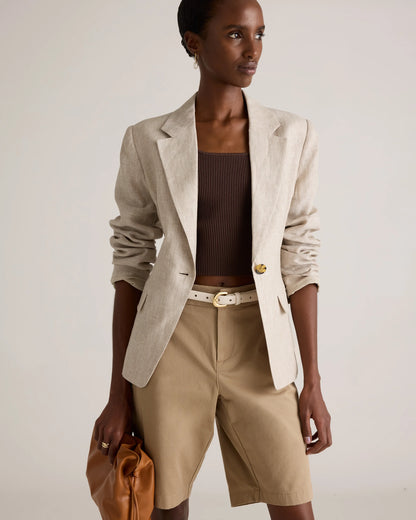 100% European Linen Structured Blazer - XS / French Blue