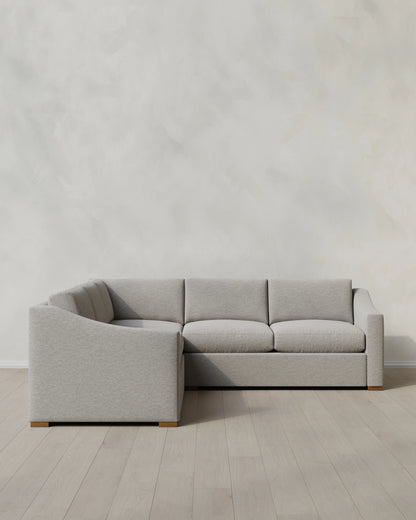 Hollis Slope Arm L Sectional in Performance Basketweave - 110x110 / Flax