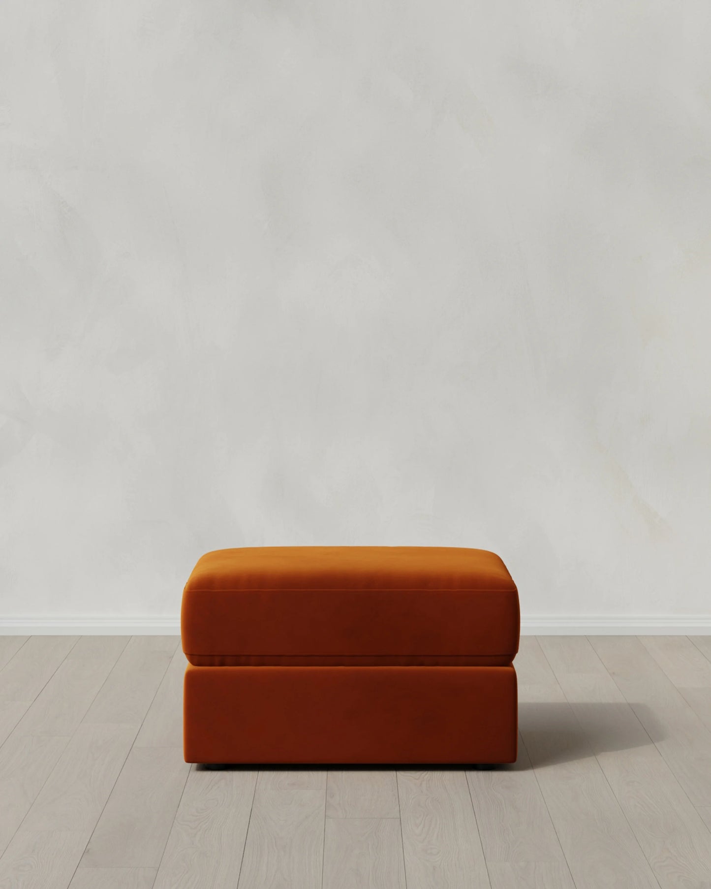 Ashford Deep Seat Ottoman in Performance Velvet - One Size / Ivory