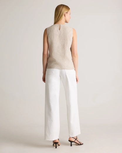 100% European Linen Tank - XS / Black