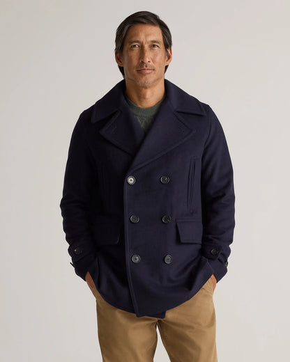 Italian Wool Peacoat - S / Cadet Blue