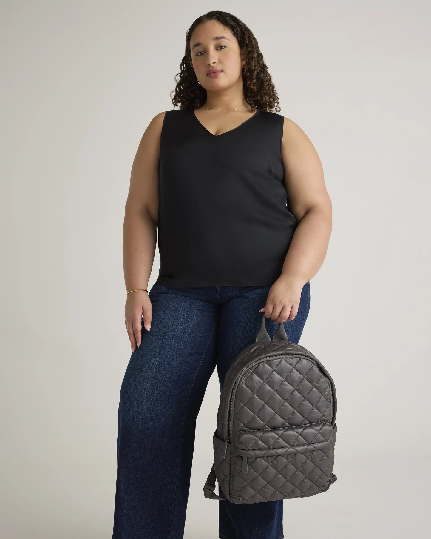 Transit Quilted Commuter Backpack - One Size / Taupe Brown