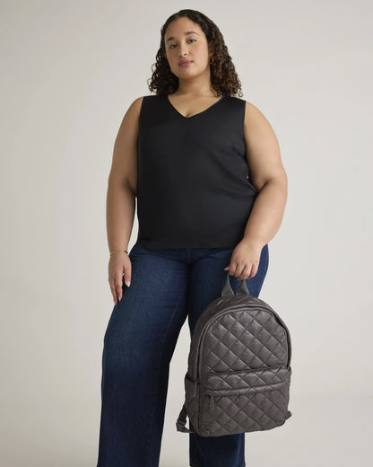Transit Quilted Commuter Backpack - One Size / Taupe Brown