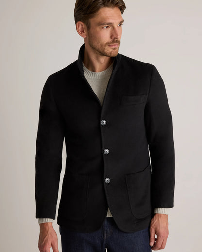 100% Mongolian Cashmere Stand Collar Blazer - S / Camel