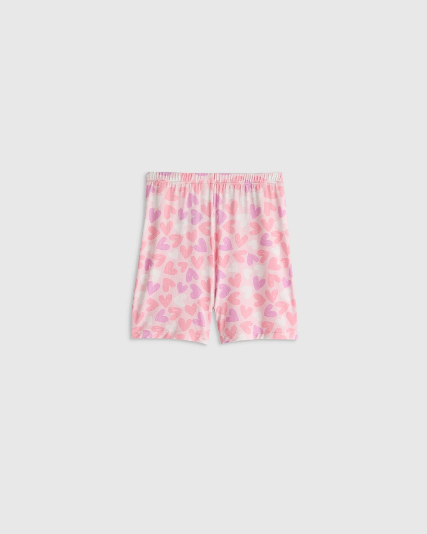 Bamboo Short Sleeve and Shorts Pajama Set - 6 / Lavender Hearts