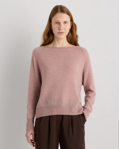 Mongolian Cashmere Boatneck Sweater - XS / Black