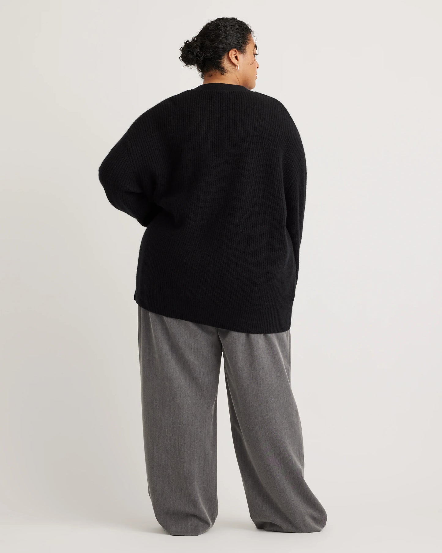 Mongolian Cashmere Oversized Boyfriend Cardigan Sweater - 1X / Camel