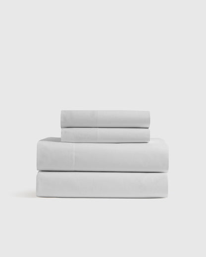 Organic Crisp Percale Sheet Set - Twin / White