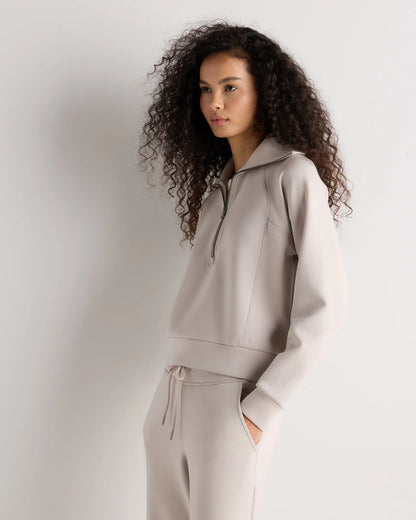 CloudComfort Half Zip Sweatshirt - XS / Pebble Beige