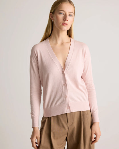 Lightweight Cotton Cashmere Cardigan - XS / Heather Oatmeal