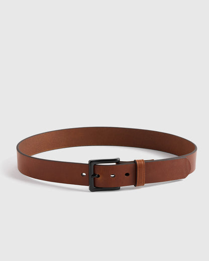 Adam Heritage Leather Jeans Belt - 30 / Bourbon