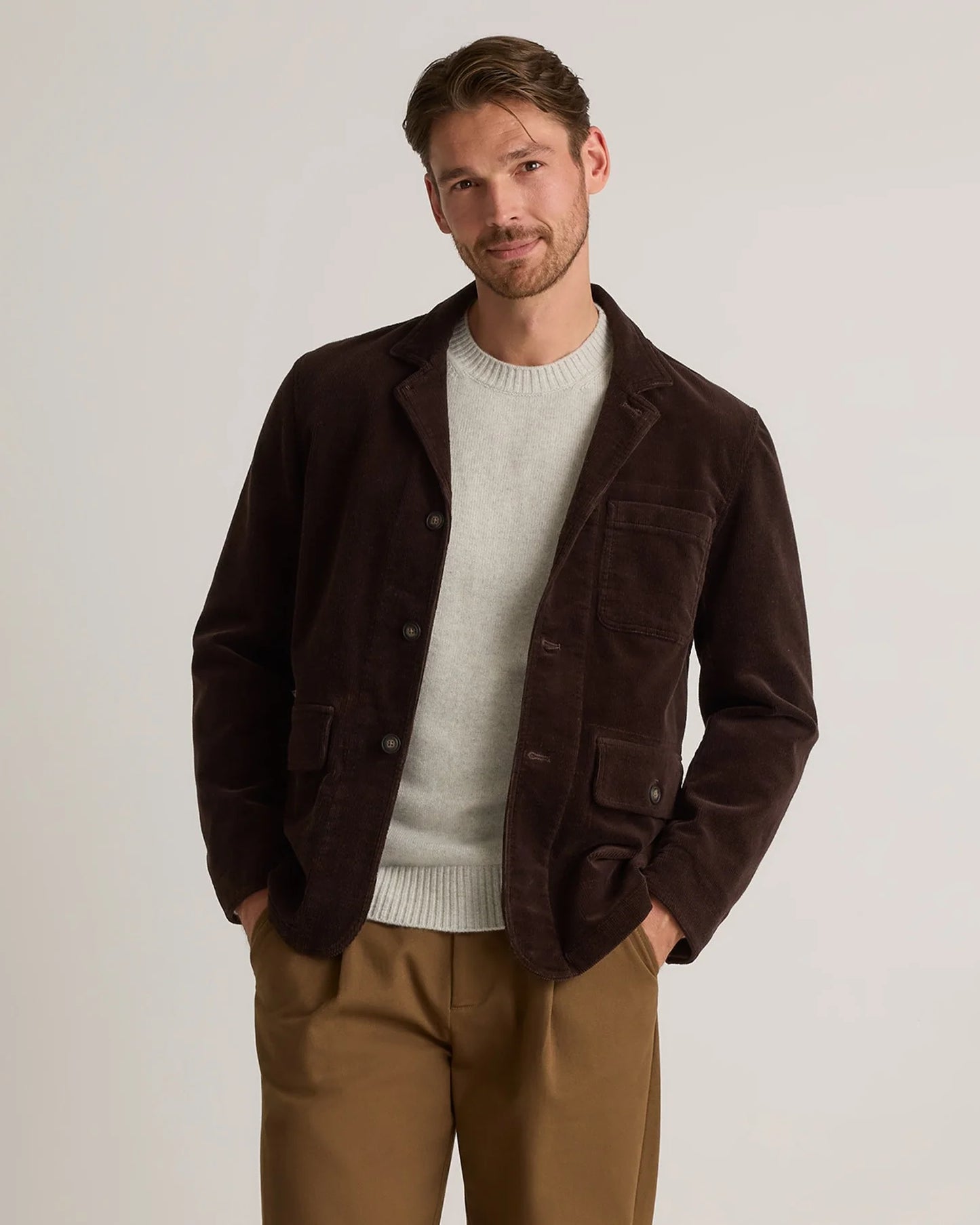 Organic Stretch Corduroy Chore Jacket - S / Seaweed
