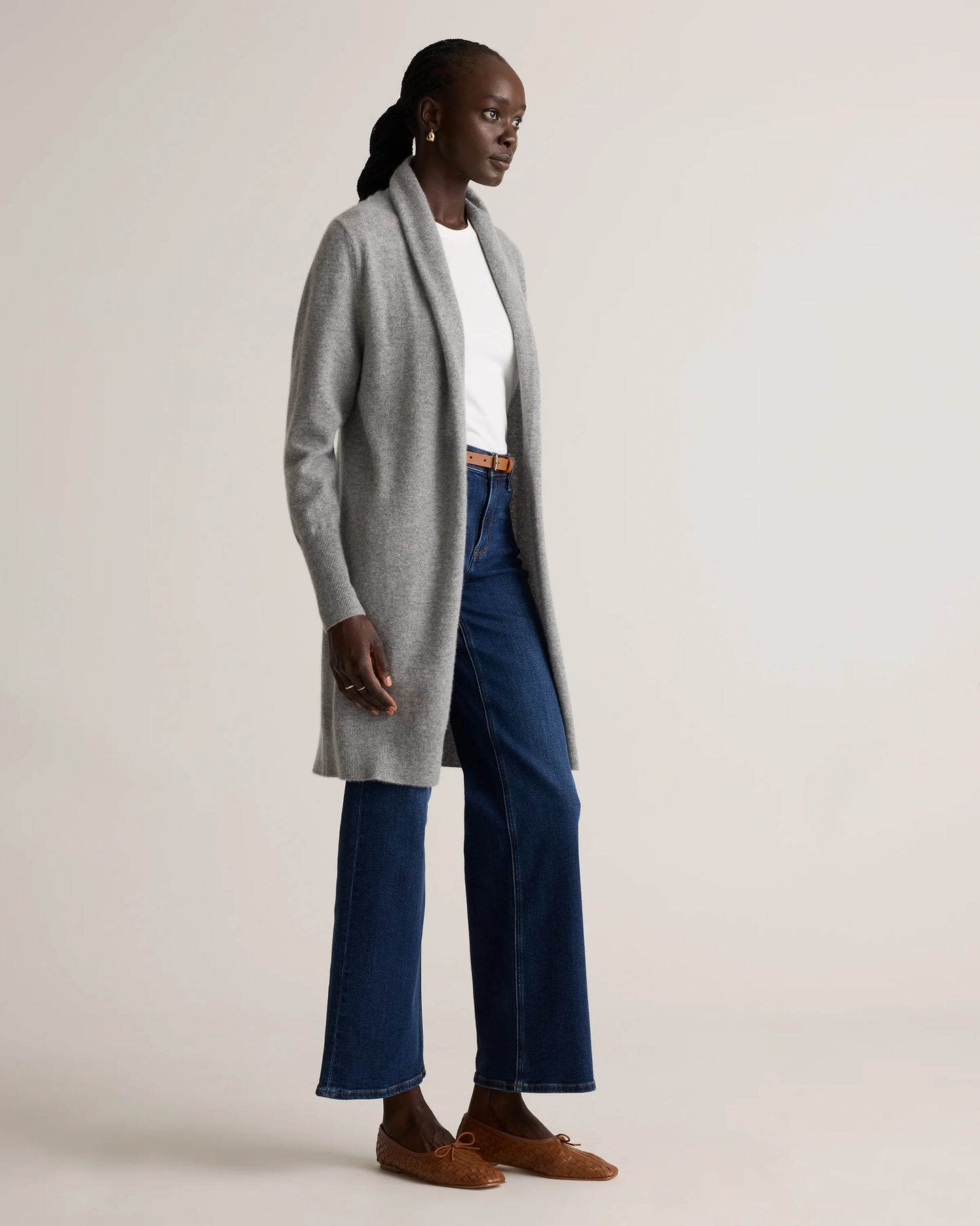 Mongolian Cashmere Duster Cardigan Sweater - XS / Oatmeal