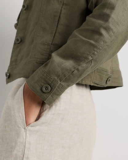 100% European Linen Jacket - XS / Flax
