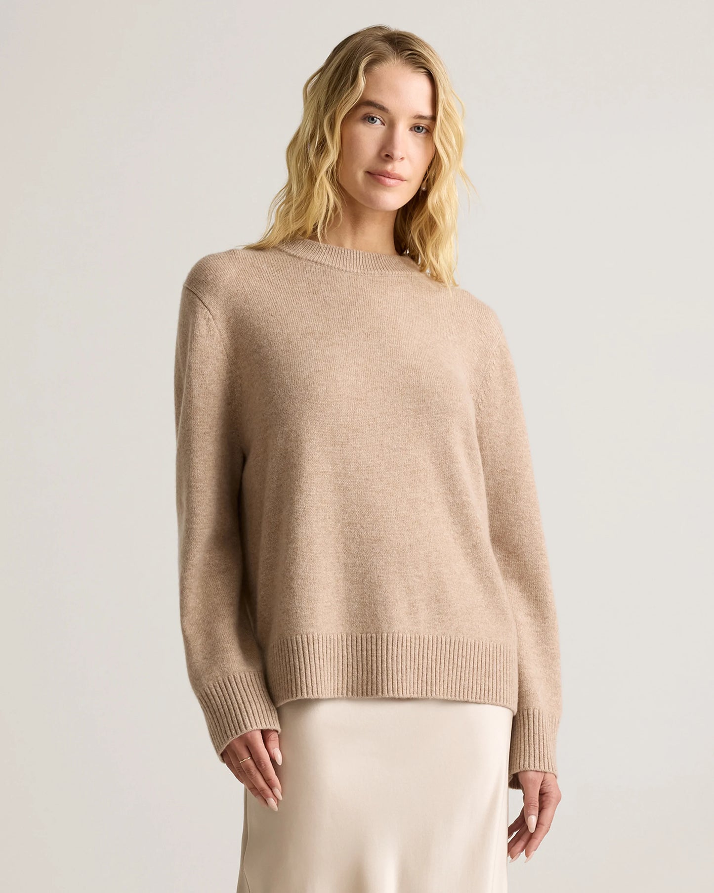 Mongolian Cashmere Oversized Crewneck Sweater - XS / Brown