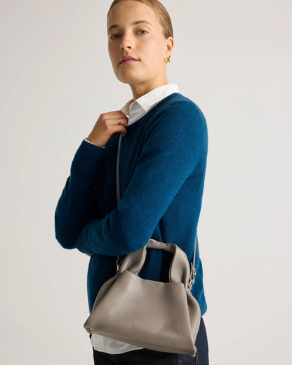 Italian Leather Trapeze Crossbody - One Size / Moonstone Blue