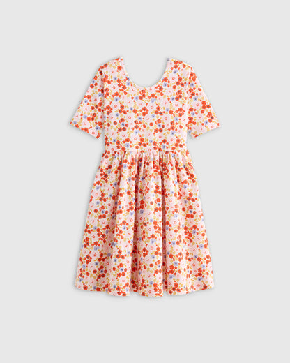 Organic Cotton Skater Dress - 6 / Sweet Cherries
