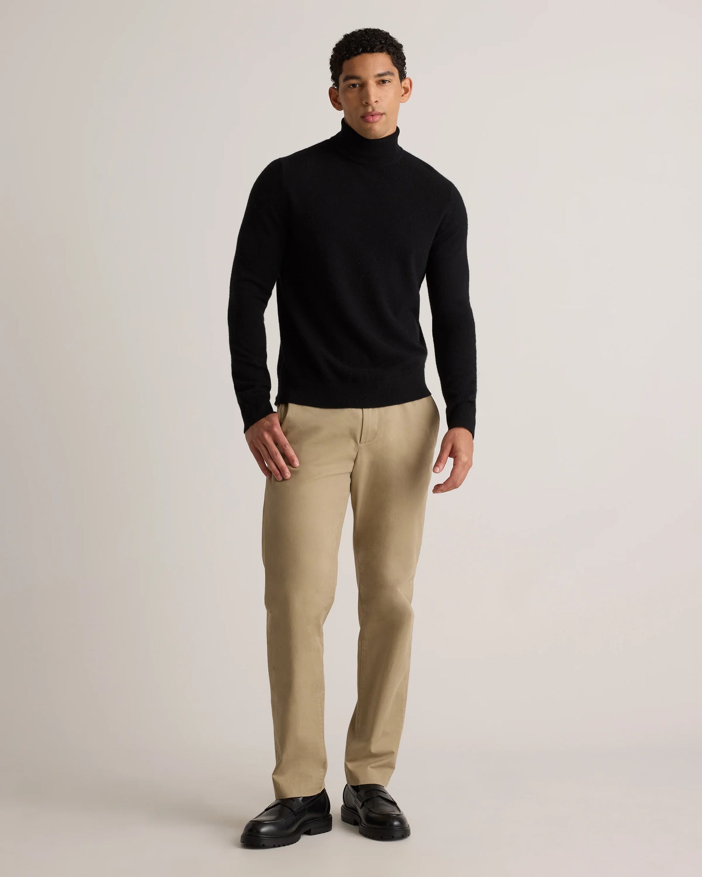 Mongolian Cashmere Turtleneck Sweater - S / Black
